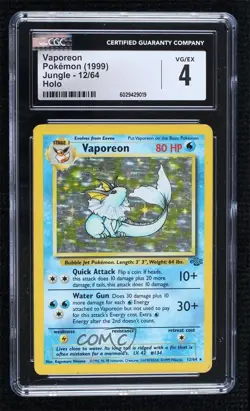 Vaporeon Holo Pokemon Jungle CGC 4 1999 - Image 1
