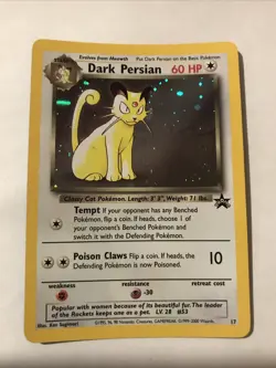 Dark Persian 17 Holo Black Star Promo WOTC Pokemon Card - Image 1