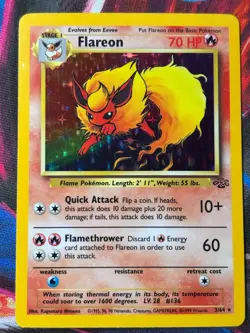 Pokemon TCG Flareon Jungle 3/64 Holo Unlimited Holo Rare - Image 1