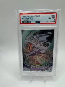 PSA 8 2000 Pokemon Game Topps Chrome Aerodactyl TV Rare Base - Image 1