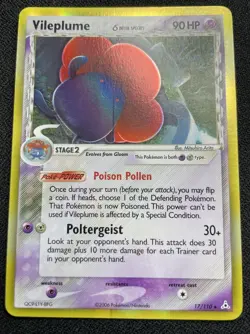 Pokemon Vileplume Delta Holo LP / NM Species 17/110 Holon Phantoms (Print Error) - Image 3