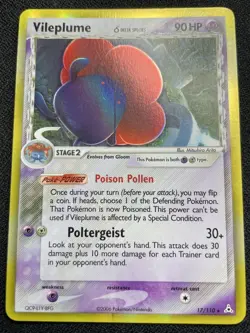 Pokemon Vileplume Delta Holo LP / NM Species 17/110 Holon Phantoms (Print Error) - Image 4