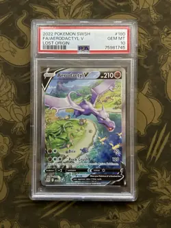 Aerodactyl V - 180/196 PSA 10 Lost Origin Alternate Art Pokemon - GEM MT - Image 1