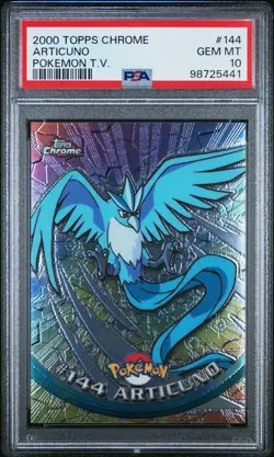 2000 Topps Chrome Pokemon Articuno #144 TV Series 2 PSA 10 - Image 1