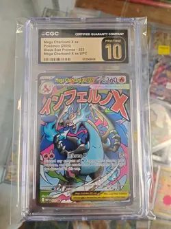 POKEMON CGC 10 PRISTINE MEGA CHARIZARD X EX UPC 023 BLACK STAR PROMO - Image 1