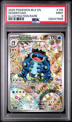2025 POKEMON BLK EN-BLACK BOLT ILLUSTRATION RARE #105 SEISMITOAD PSA 9 - Image 1
