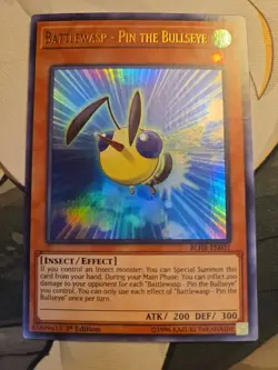 Yugioh! Battlewasp-Pin the Bullseye - 1st ed Ultra Rare - BLHR-EN031 - LP - Image 1