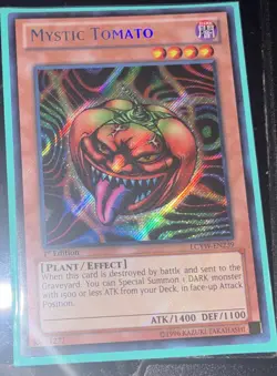 Yugioh Mystic Tomato LCYW-EN239 Secret Rare 1st Ed NM - Image 1