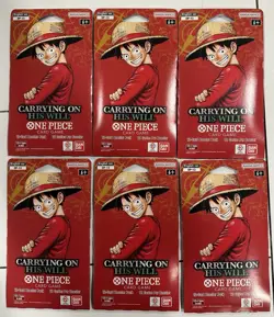 One Piece OP-13 Carrying On His Will Sleeved Booster Packs - (LOT OF 6) - Sealed - Image 1