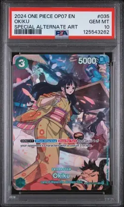 One Piece OP07 500 Years Future English SP Okiku Special Art *GEM MINT PSA 10 - Image 1