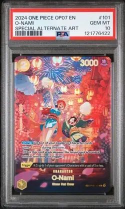 O Nami One Piece 2024 SP Alt Art PSA 10 #101 500 Years in the Future OP07-10 - Image 1