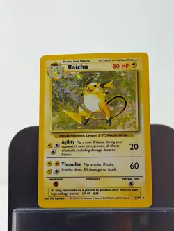 Pokemon TCG Raichu Base Set Holo Shadowless Rare Card 14/102 HP - Image 1