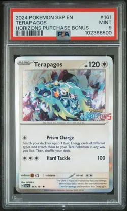 2024 POKEMON SURGING SPARKS #161 TERAPAGOS Horizons Promo PSA 9 Graded Card - Image 1
