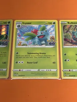 Bulbasaur Ivysaur & Venusaur Holo Rare - 3 Card Set - Pokemon GO TCG - All NM - Image 3