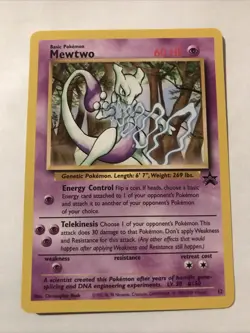 Pokemon Card Mewtwo Black Star Promo 12 Near Mint - Image 1