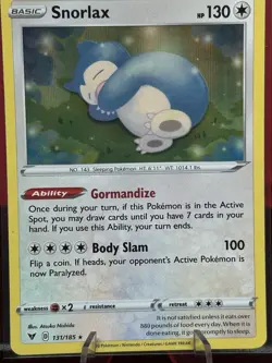 Snorlax 131/185 Vivid Voltage 2020 Pokemon Card Holo Rare NM-Mint - Image 1