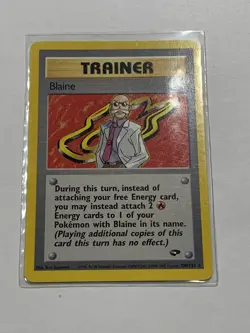 Blaine 100/132 Gym Challenge Rare Vintage Pokemon Card WOTC TCG English LP - Image 1