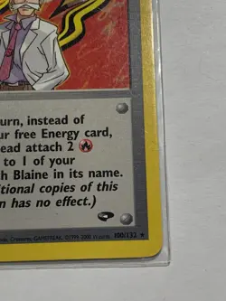 Blaine 100/132 Gym Challenge Rare Vintage Pokemon Card WOTC TCG English LP - Image 2
