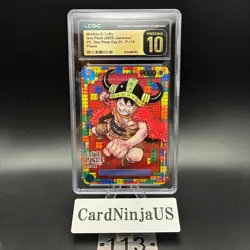 CGC PRISTINE 10 Luffy P-110 Premium Card Collection ONE PIECE DAY 25 Japanese - Image 1