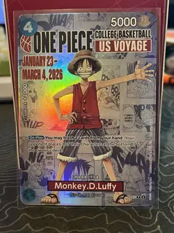 One Piece Monkey.D.Luffy US Voyage College Basketball Promo Card Rutgers 1/23 - Image 1