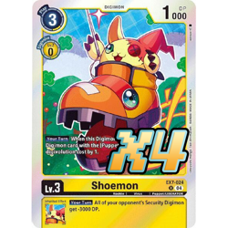4X Shoemon EX7-024 Rare Digimon LIBERATOR NM Digimon Card Game - Image 1