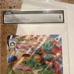Pokemon 2020 Snorlax VMAX Jumbo Promo Holo 142/202 Sword & Shield CGC 9 Card - Image 3