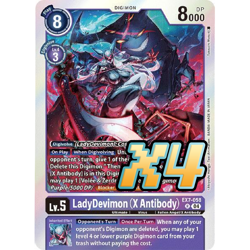4X LadyDevimon (X Antibody) EX7-058 Rare Digimon LIBERATOR NM Digimon Card Game - Image 1