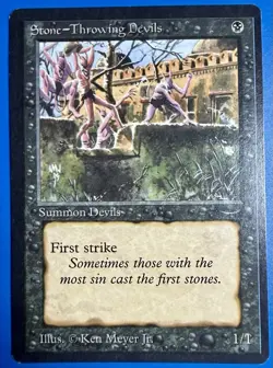 1 BANNED MTG Stone - Throwing Devils (Dark) | Arabian Nights | 1993 | NM - Image 1