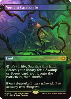 Verdant Catacombs Foil Borderless Special Guests Tarkir: Dragonstorm NM MTG - Image 1