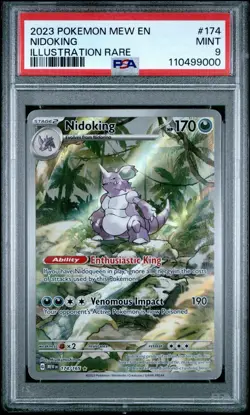 2023 POKEMON MEW EN-151 ILLUSTRATION RARE #174 NIDOKING PSA 9 MINT - Image 1