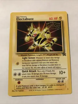 Electabuzz Pokemon WB Gold Stamp #2 1999 First Movie Black Star Promo - Image 1