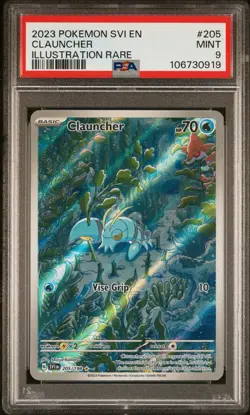 2023 POKEMON SVI EN-SCARLET & VIOLET ILLUSTRATION RARE #205 CLAUNCHER PSA 9 - Image 1