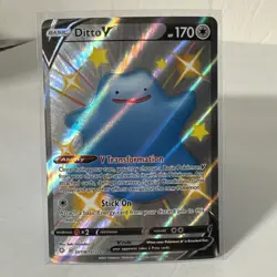 Ditto V SHINY SV118/SV122 Shining Fates NM Full Art Ultra Rare Pokemon Card - Image 1