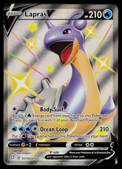 Pokemon Card - Lapras V Shining Fates SV110/SV122 Shiny Holo Rare - Image 1