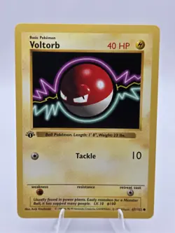 Pokemon TCG Voltorb Base Set 67/102 1st Edition Never Played LP - Image 1