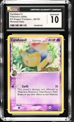 2006 POKEMON EX DRAGON FRONTIERS CYNDAQUILL #45 REVERSE HOLO CGC 10 GEM MINT - Image 1