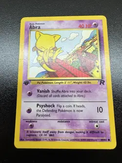 Pokemon TCG Abra Card 49/82 1st Edition MP LP - Image 1