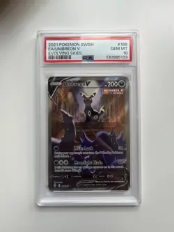 2021 POKEMON SWORD & SHIELD EVOLVING SKIES #189 FULL ART/UMBREON V PSA 10 - Image 1