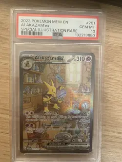2023 POKEMON MEW EN-151 SPECIAL ILLUSTRATION RARE #201 ALAKAZAM EX PSA 10 - Image 1