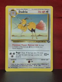 Dodrio Vintage Pokemon Jungle Set 1999 #34/64 LP - Image 1