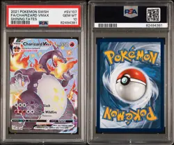 2021 POKEMON SWORD & SHIELD SHINING FATES #SV107 FULL ART/CHARIZARD VMAX PSA 10 - Image 1