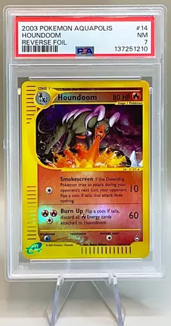 Pokemon Houndoom #14/147 Reverse Holo Rare - 2003 Aquapolis Set - PSA 7 NM! - Image 1