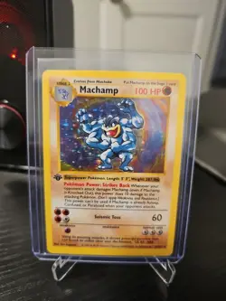 Machamp Shadowless MP Base Set 8/102 1st Edition Holo Rare Pokemon MP - Image 1