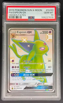 Espeon GX Full Art #SV60 Hidden Fates Shiny Vault Pokemon PSA 10 GEM 2019 - Image 1