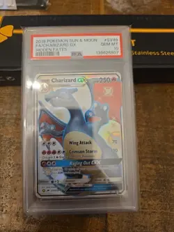 2019 POKEMON SUN & MOON HIDDEN FATES #SV49 FA/CHARIZARD GX HIDDEN FATES PSA 10 - Image 1