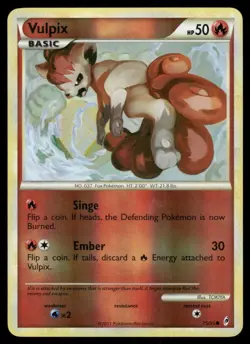 Pokemon Tcg Vulpix [Reverse Holo] #75 Pokemon Call of Legends LP - Image 1