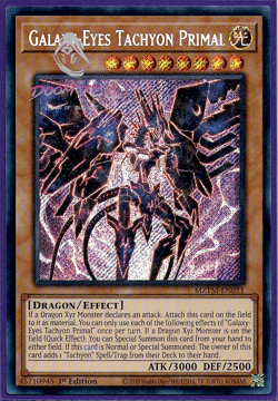 Yugioh! Galaxy-Eyes Tachyon Primal MZTM-EN011 (SCR) 1st Ed "Tachyon Support" - Image 1