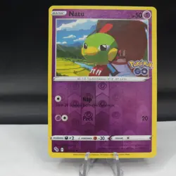 Natu 037/078 Pokemon GO Reverse Holo Psychic Basic Collector Trading Card NM 74 - Image 1