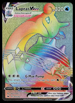 Pokemon Card - Lapras VMAX Sword & Shield Base Set 203/202 Secret Rare - Image 1