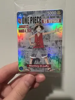 IN HAND One Piece Monkey D. Luffy US College Basketball Promo Card RUTGERS 01/23 - Image 1